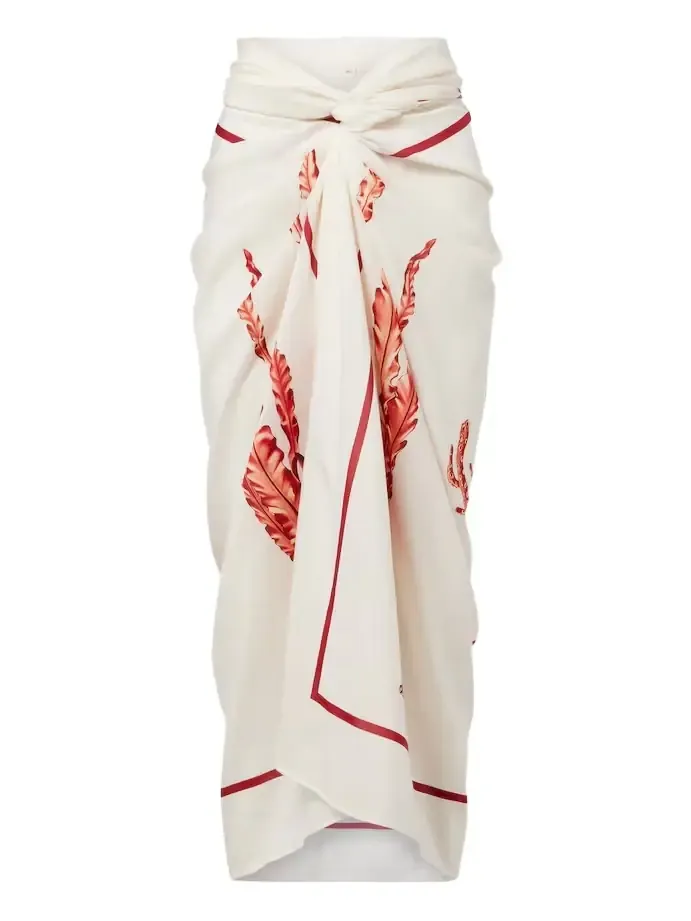 Lavanda printed cotton and silk beach cover-up Lavanda printed cotton and silk beach cover-up