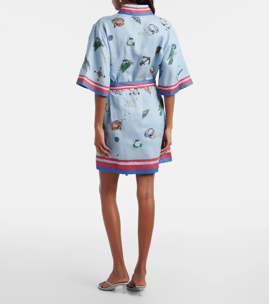 ALÉMAIS Printed belted linen shirt dress | Thumbnail 4