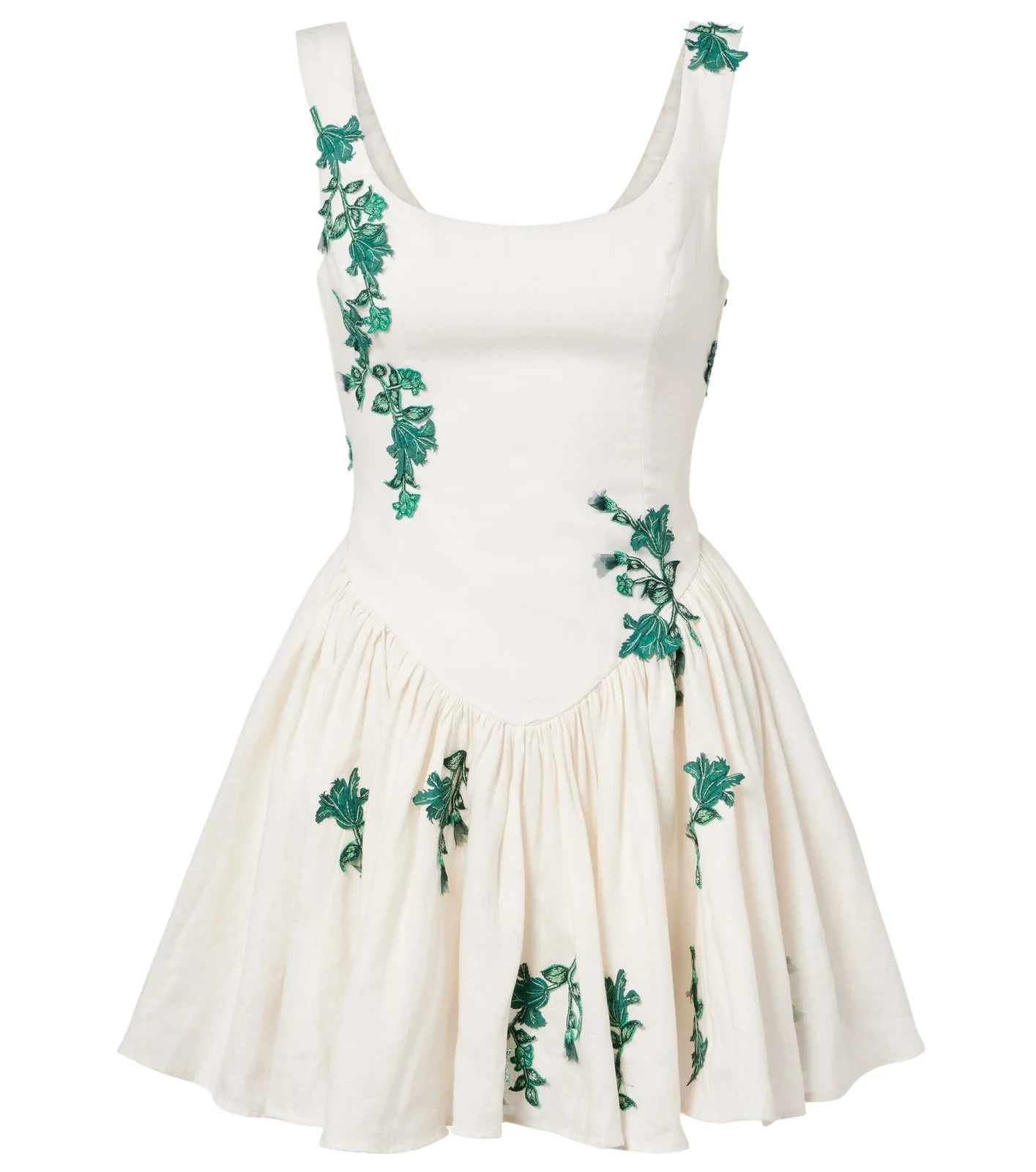 Agua by Agua Bendita Pluma embroidered cotton minidress
