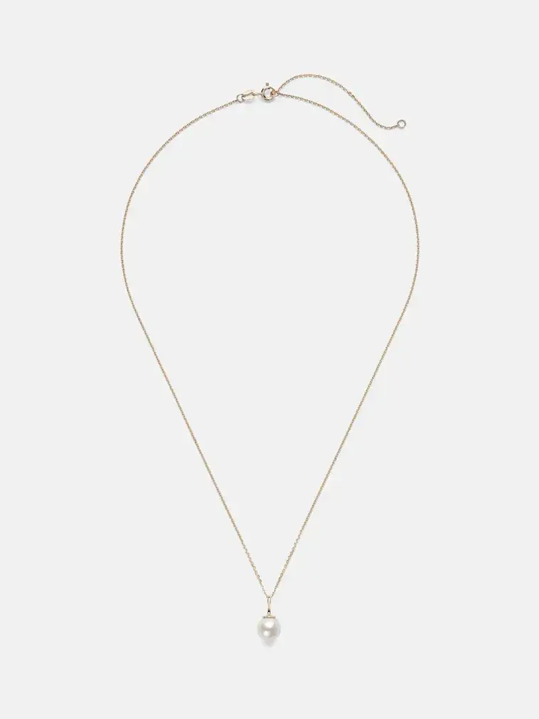 Essential 18kt gold necklace with pearl