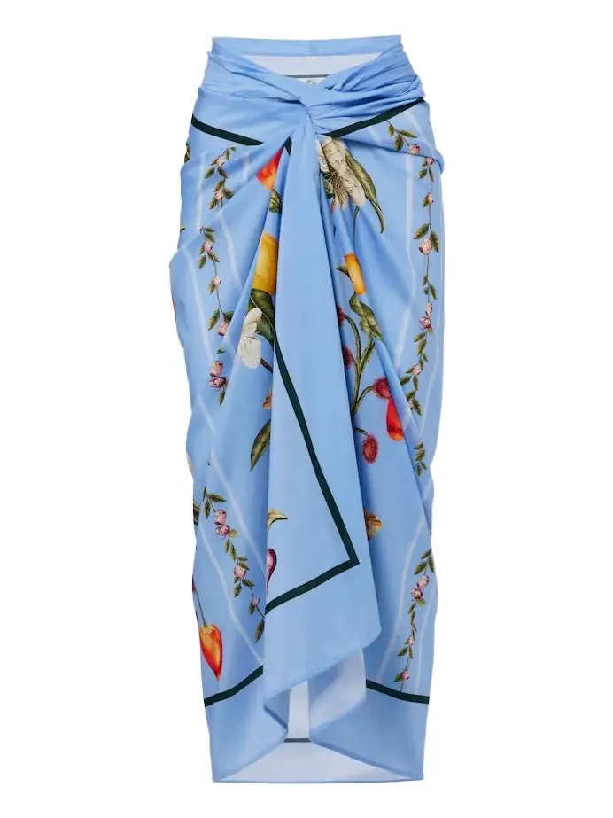 Lavanda printed cotton and silk beach cover-up Lavanda printed cotton and silk beach cover-up