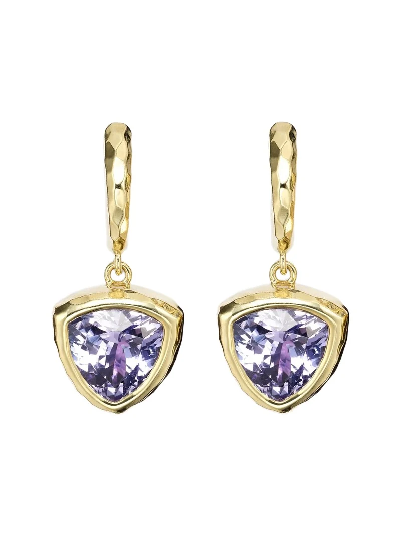 Octavia Elizabeth Hidden Gems 18kt gold hoop earrings with tanzanite