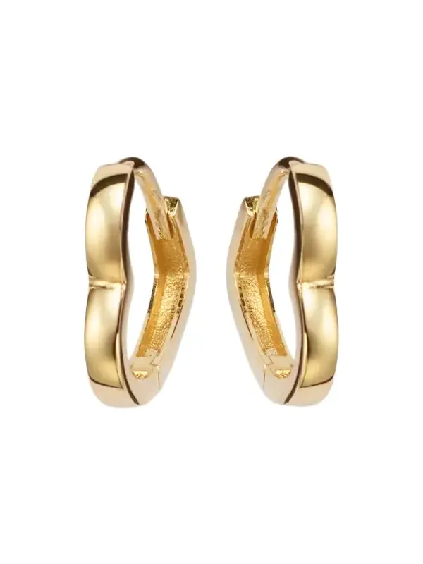 Heart 14kt gold huggie earrings Heart 14kt gold huggie earrings
