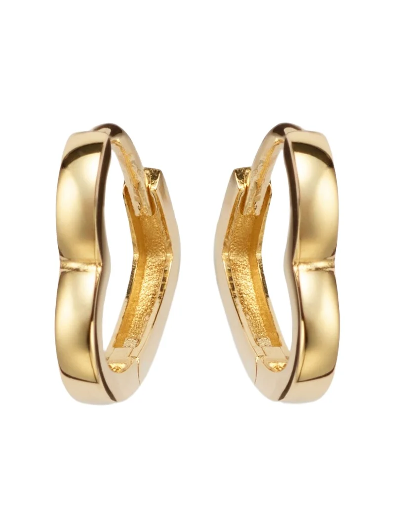 Heart 14kt gold huggie earrings