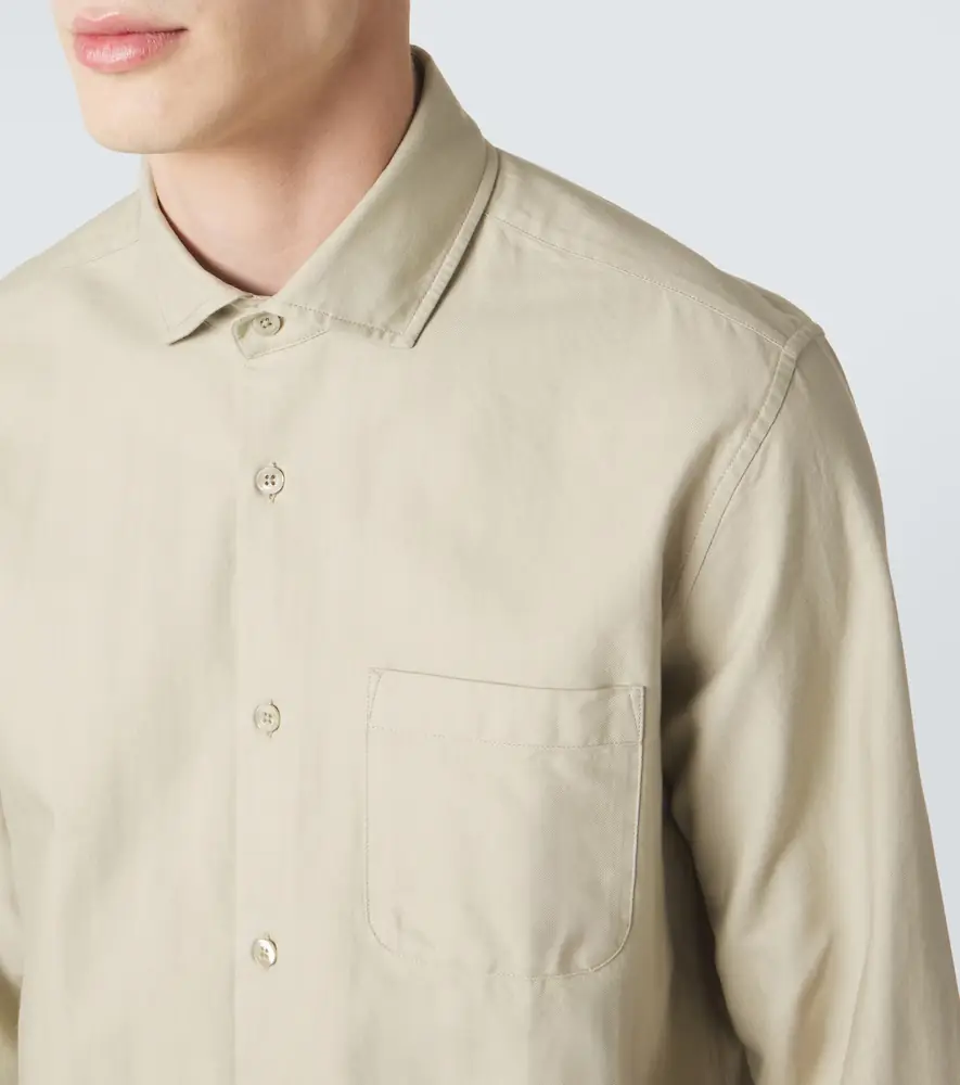Frescobol Carioca Emilio herringbone denim shirt | Thumbnail 4