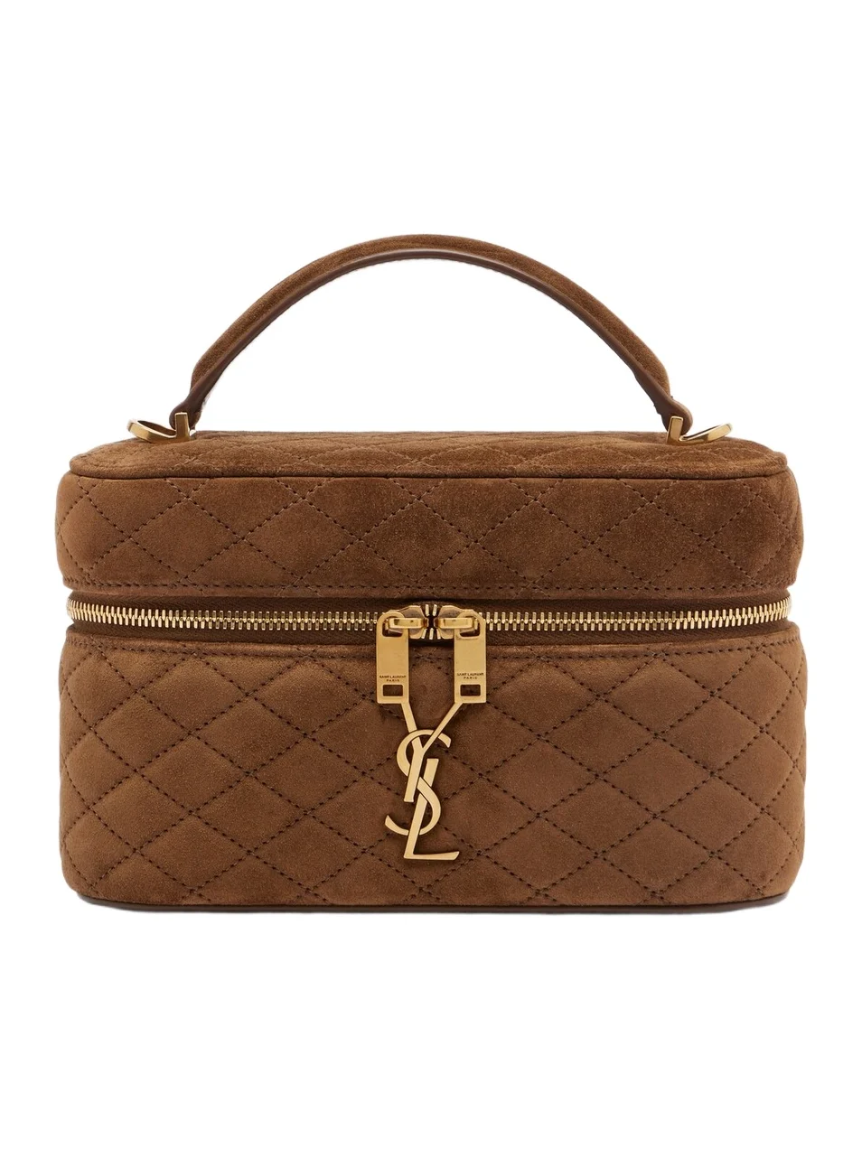 Gaby Mini quilted suede vanity bag