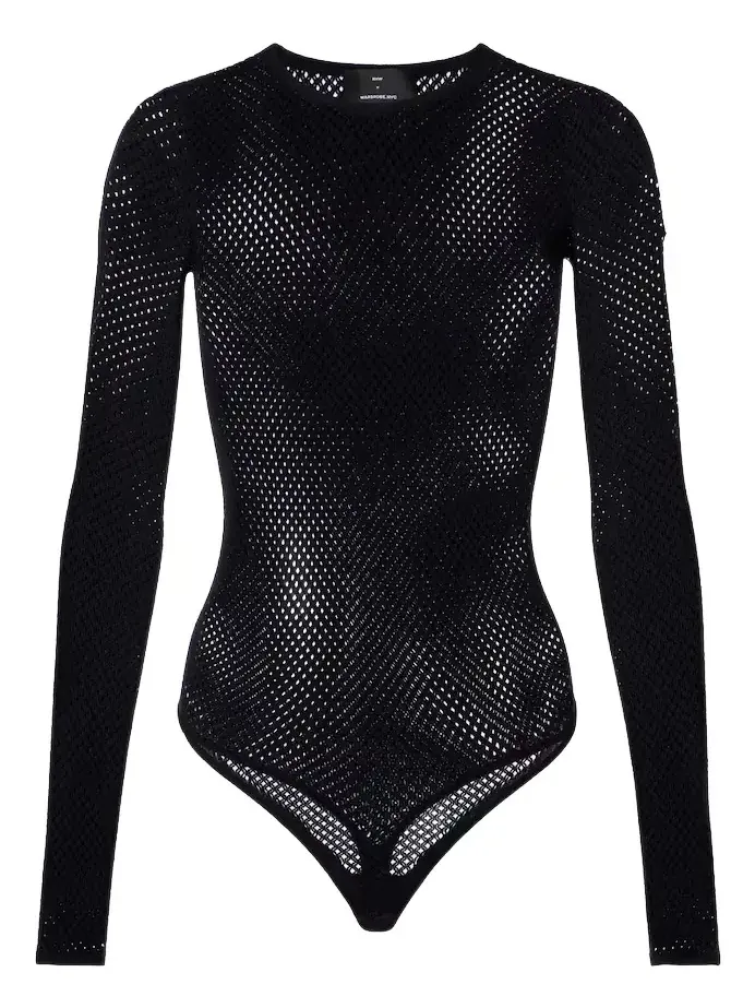 Wardrobe. NYC Open-knit wool-blend bodysuit