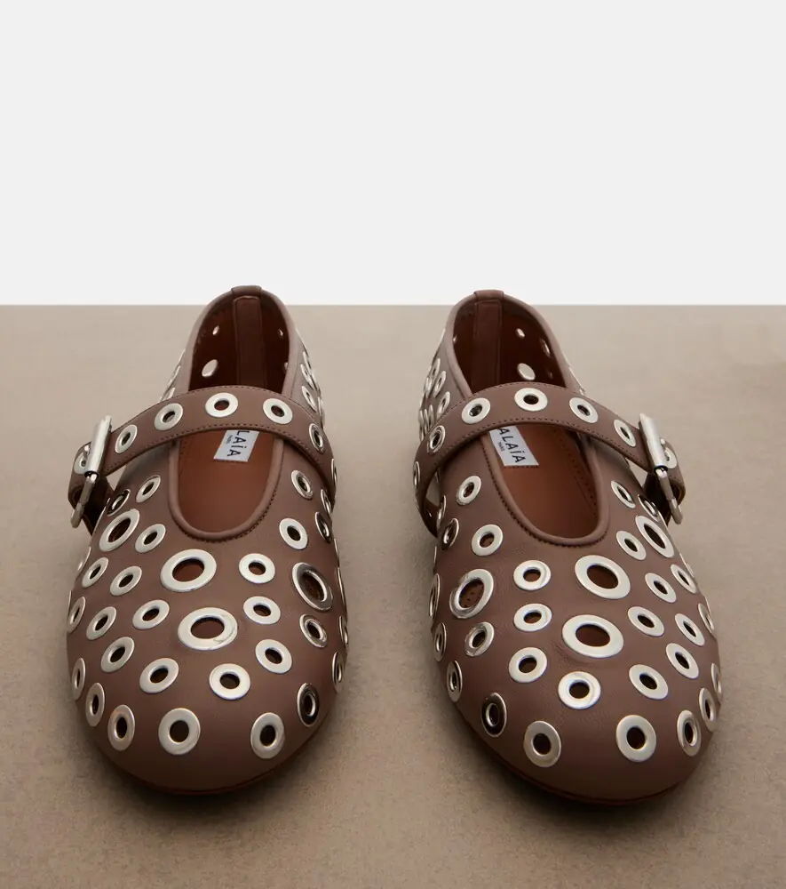 Alaïa Alaïa Embellished leather ballet flats | Thumbnail 2