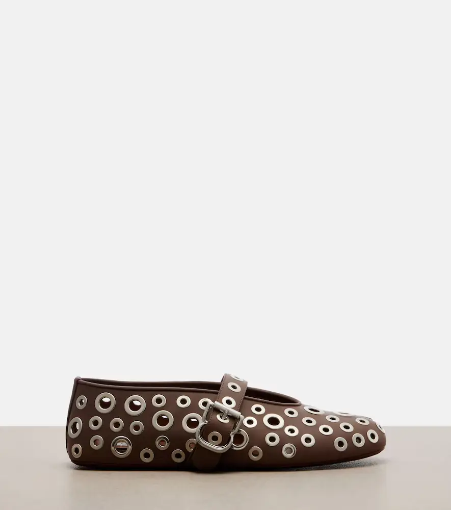Alaïa Alaïa Embellished leather ballet flats | Thumbnail 3