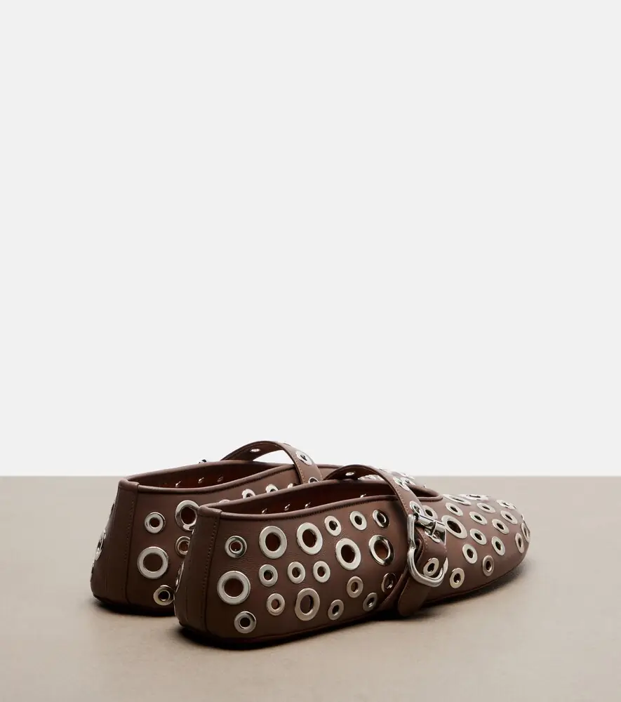 Alaïa Alaïa Embellished leather ballet flats | Thumbnail 4