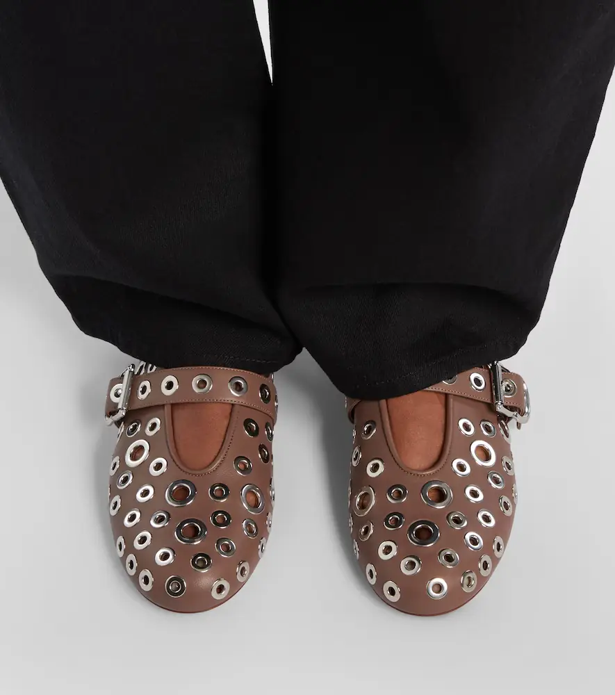 Alaïa Alaïa Embellished leather ballet flats | Thumbnail 6