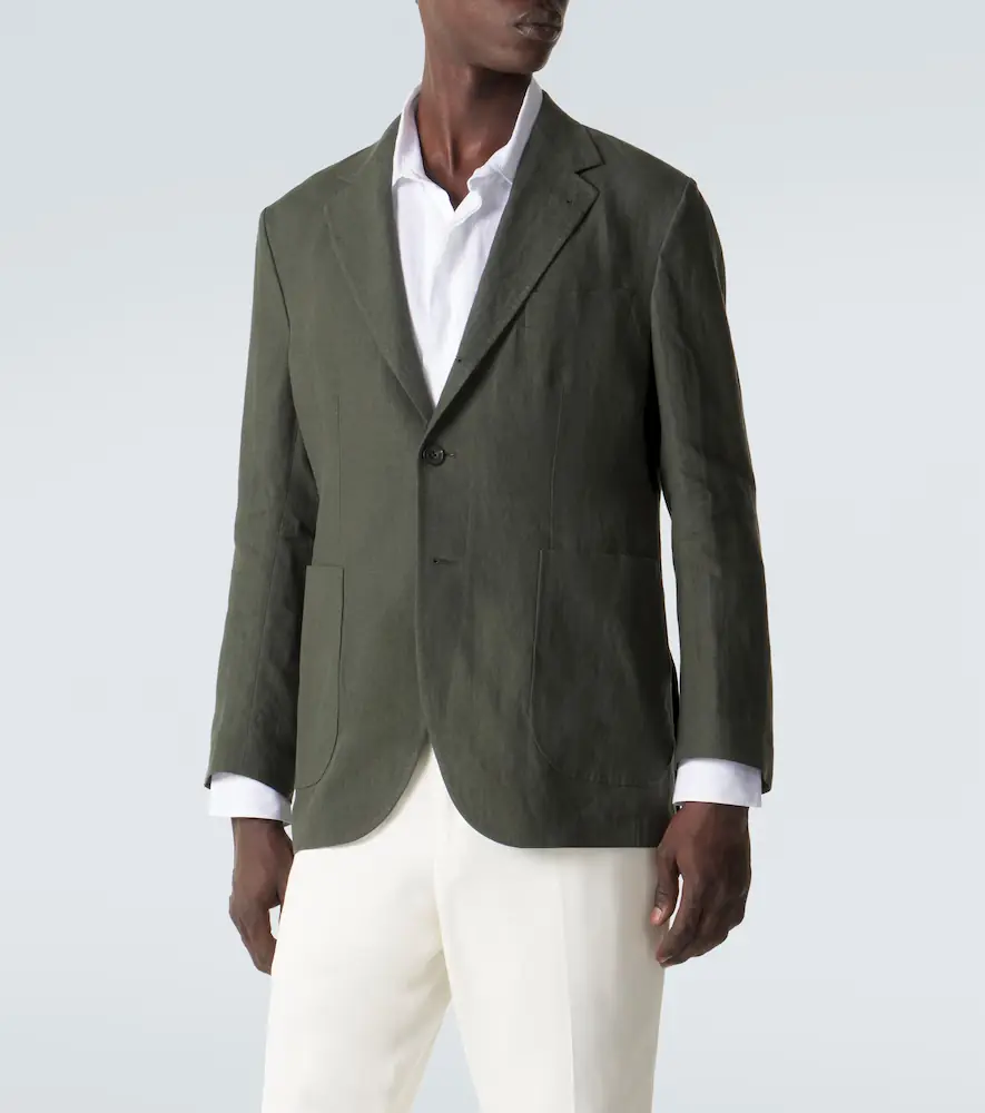 Rubinacci Single-breasted linen blazer | Thumbnail 3