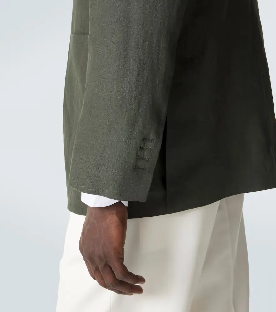 Rubinacci Single-breasted linen blazer | Thumbnail 4