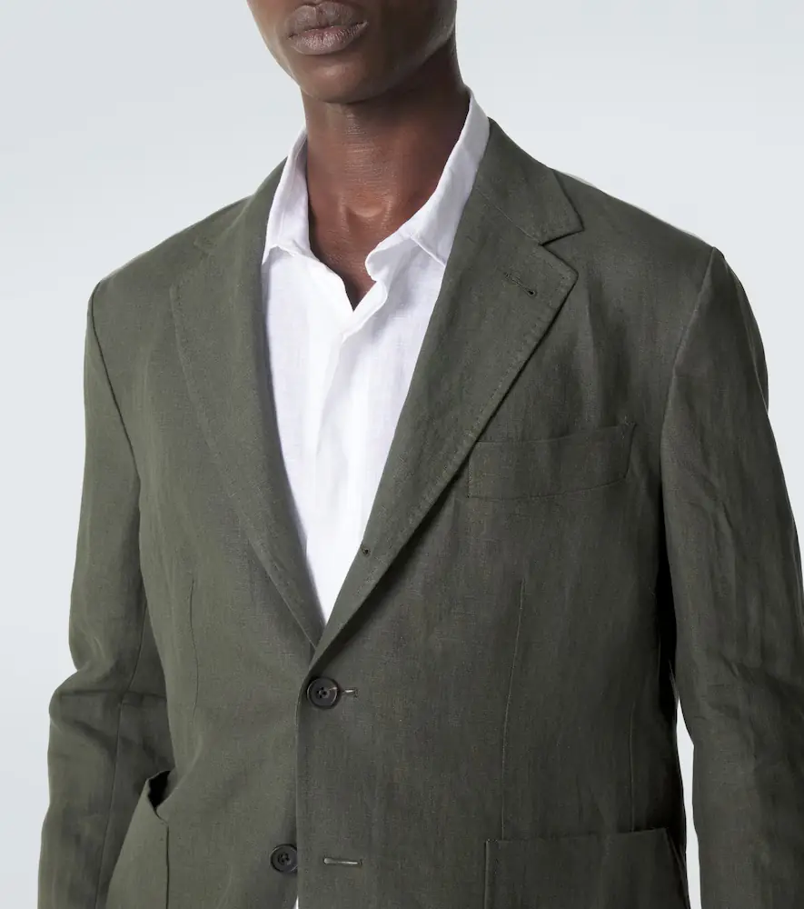 Rubinacci Single-breasted linen blazer | Thumbnail 5