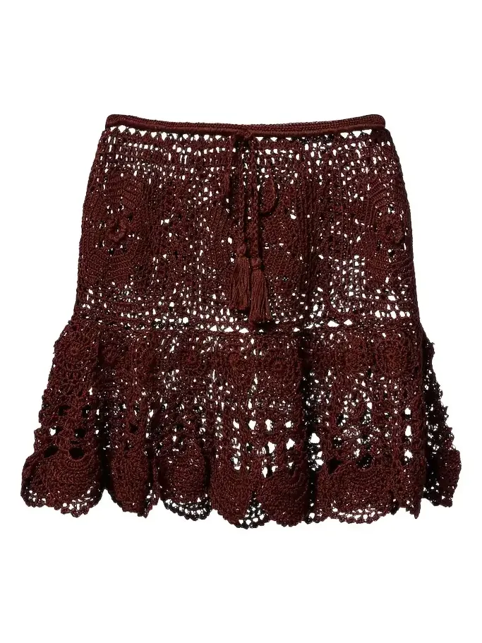 Crochet cotton miniskirt