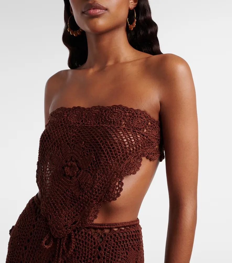 Anna Kosturova Crochet cotton crop top | Thumbnail 2