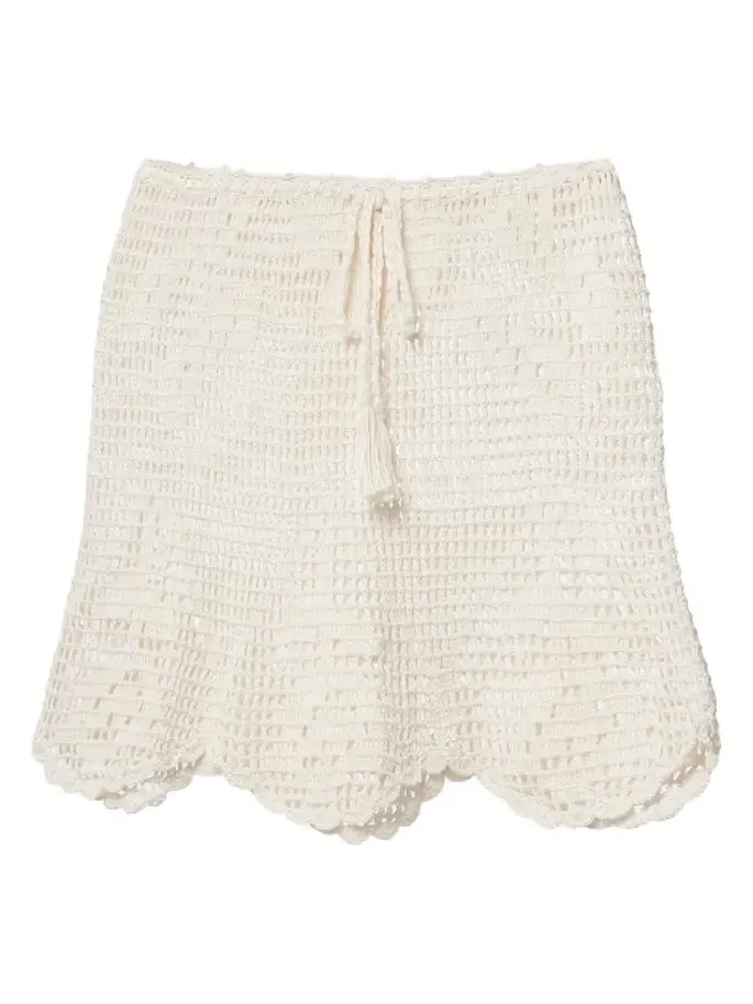 Rose crochet cotton miniskirt