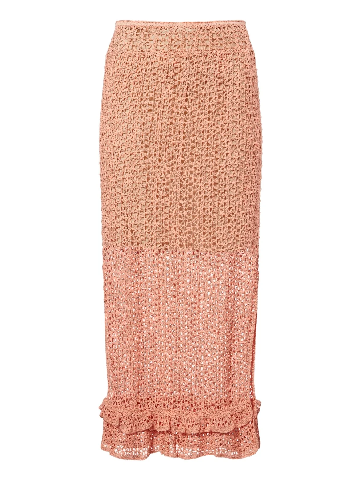 Rosette crochet cotton midi skirt