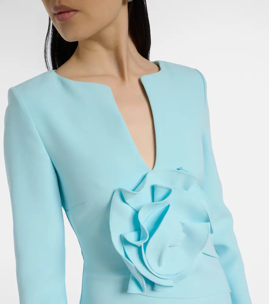 Roland Mouret Floral-appliqué crêpe gown | Thumbnail 3