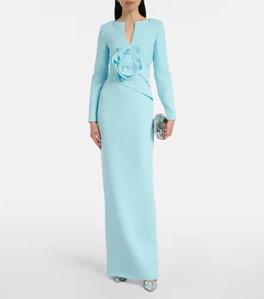 Roland Mouret Floral-appliqué crêpe gown | Thumbnail 4