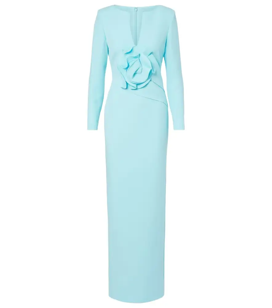 Roland Mouret Floral-appliqué crêpe gown | Image 1 Roland Mouret Floral-appliqué crêpe gown | Image 1