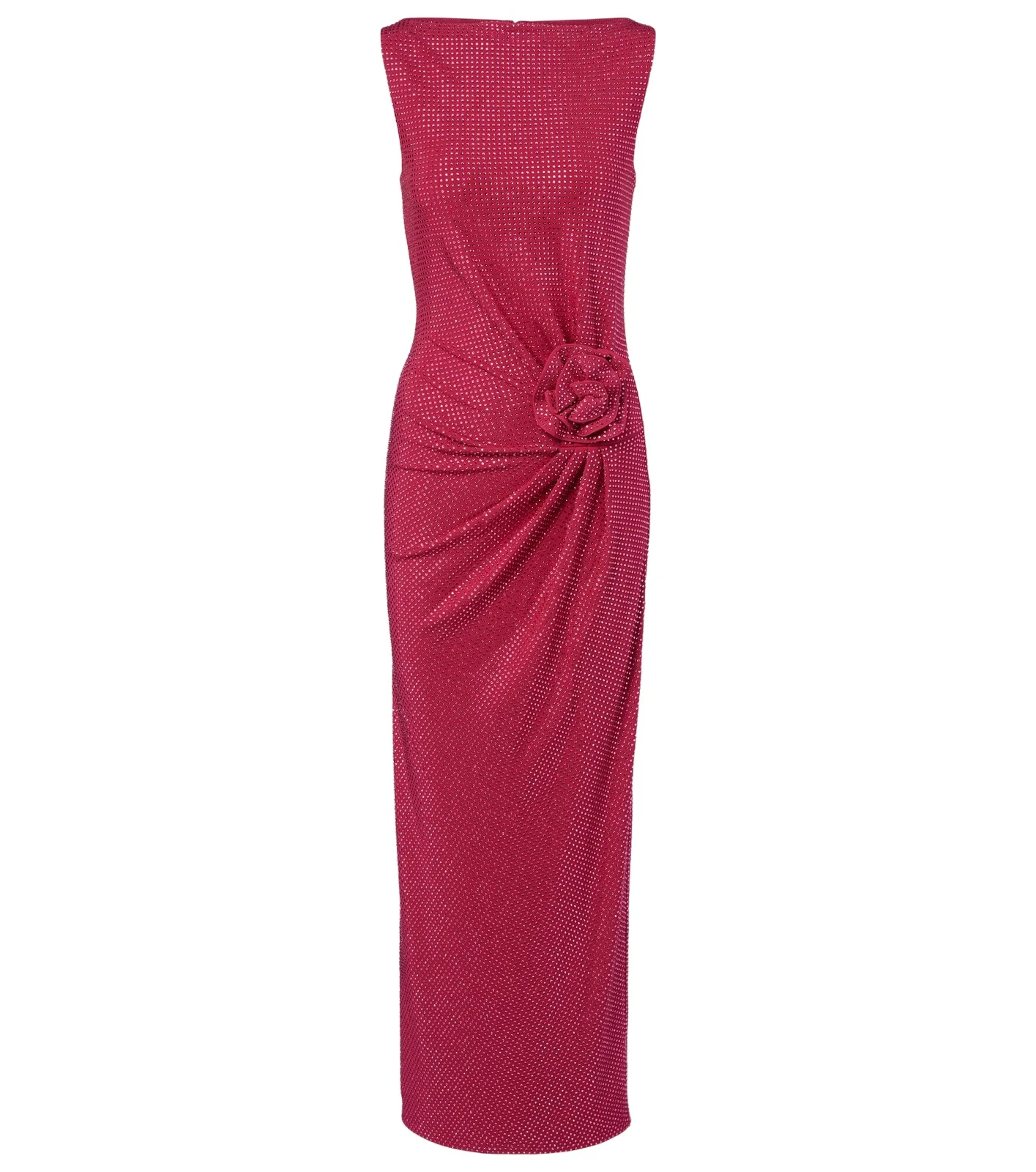 Floral-appliqué embellished gathered maxi dress Floral-appliqué embellished gathered maxi dress