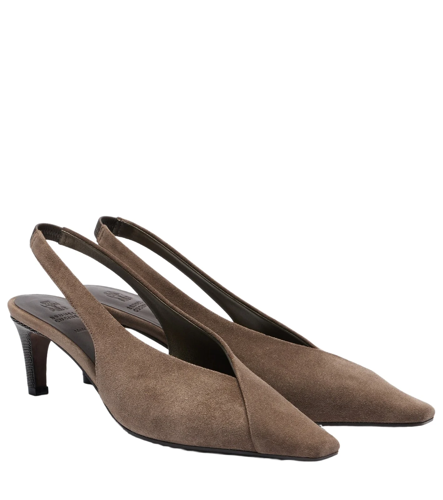 Suede slingback pumps