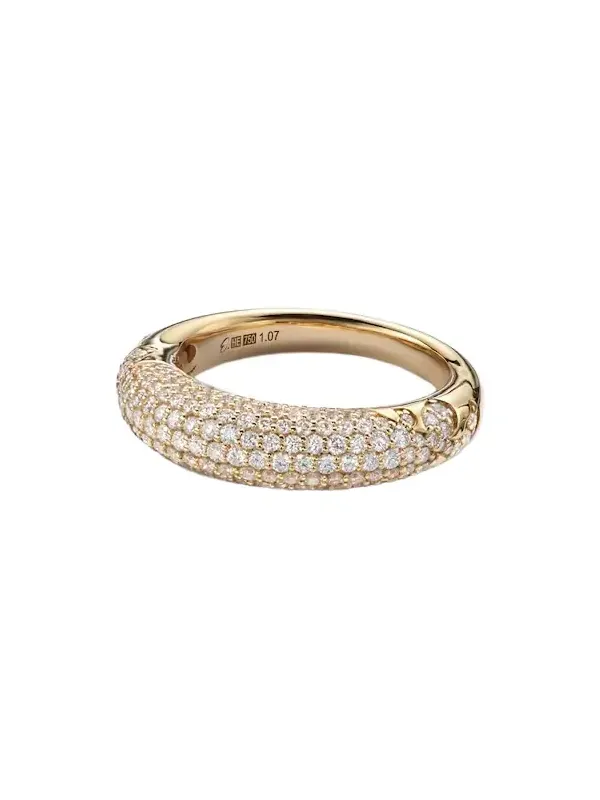 New York 66 Medium 18kt gold ring with diamonds