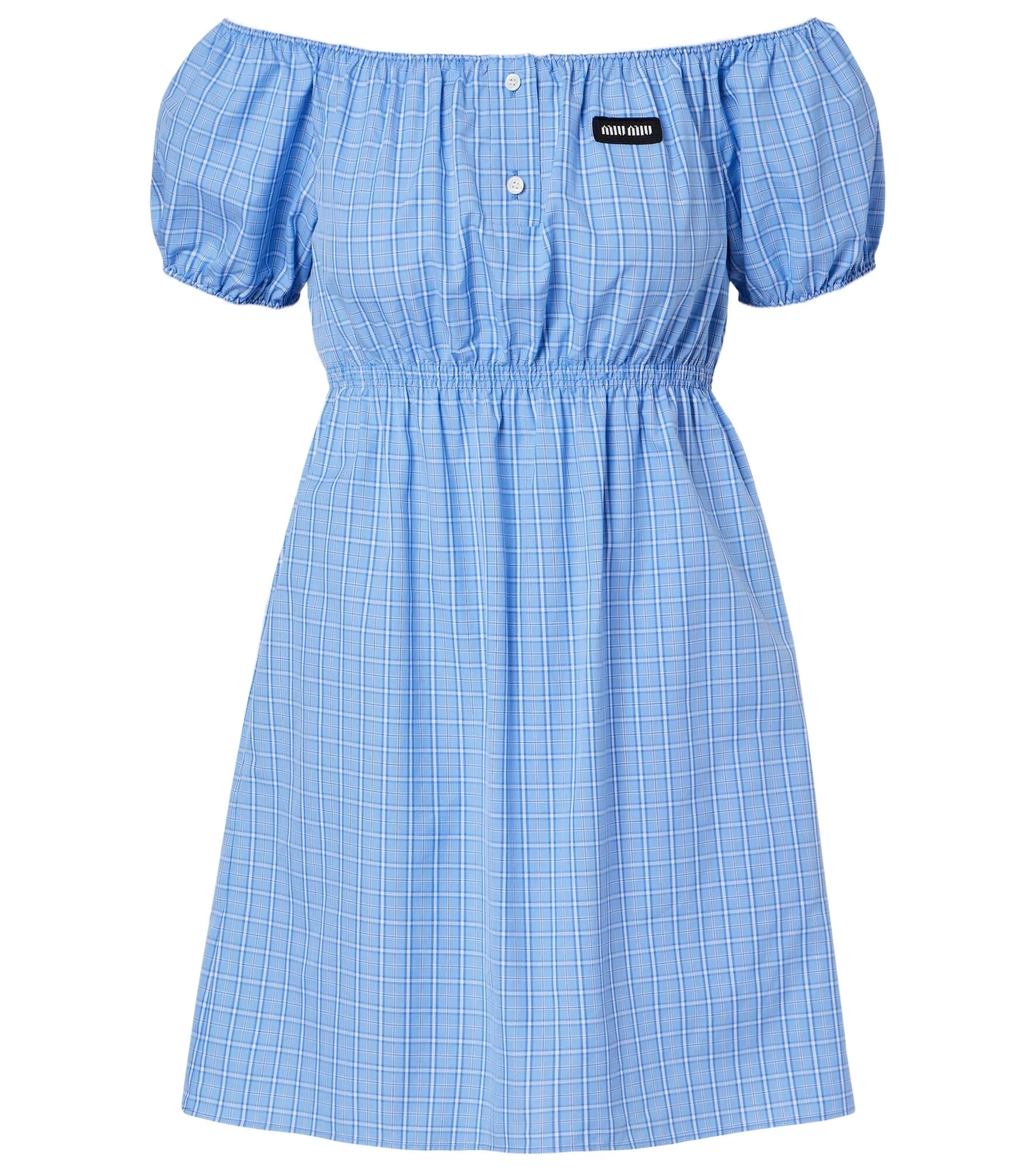 Checked cotton poplin minidress