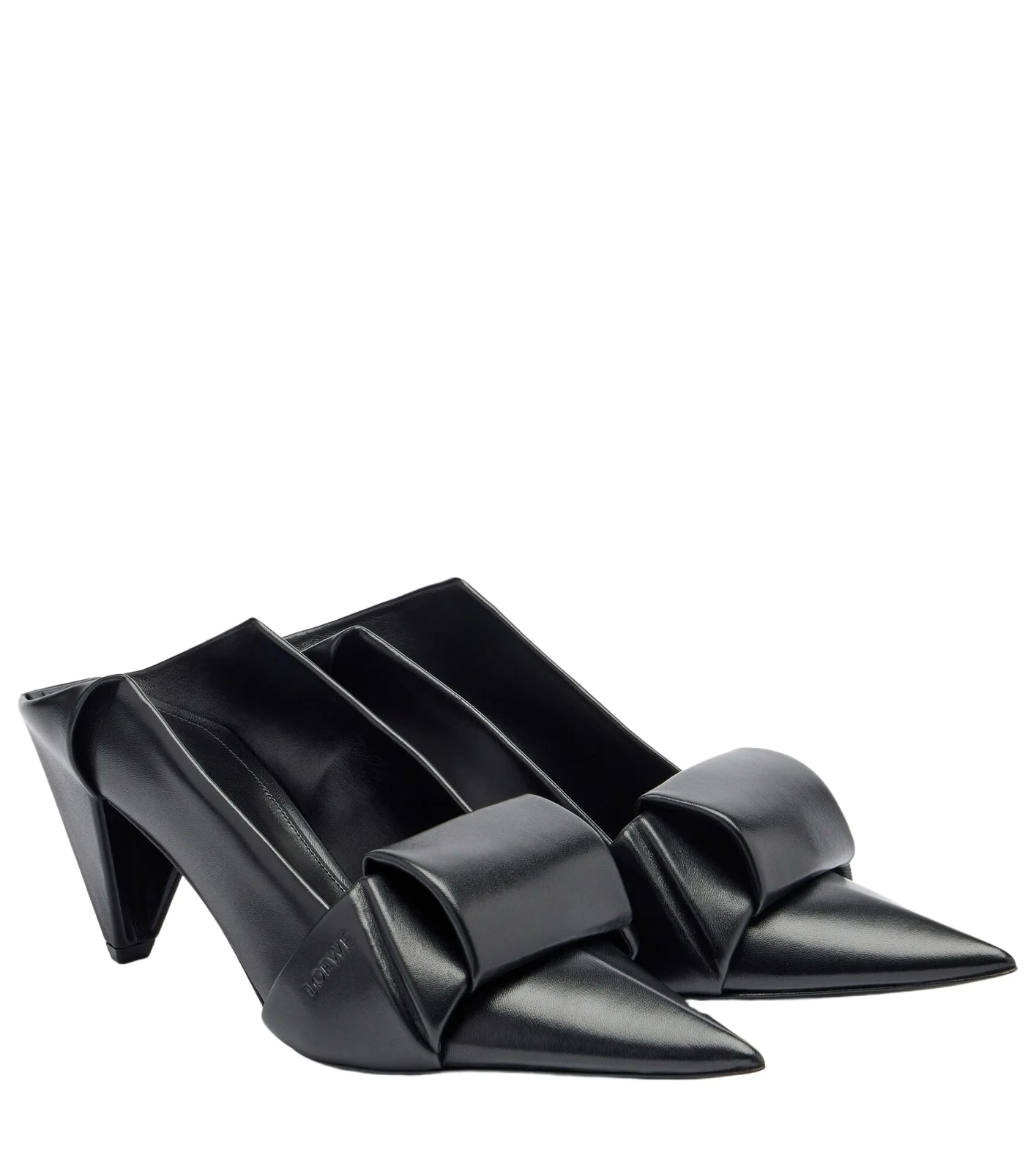 Origami leather mules