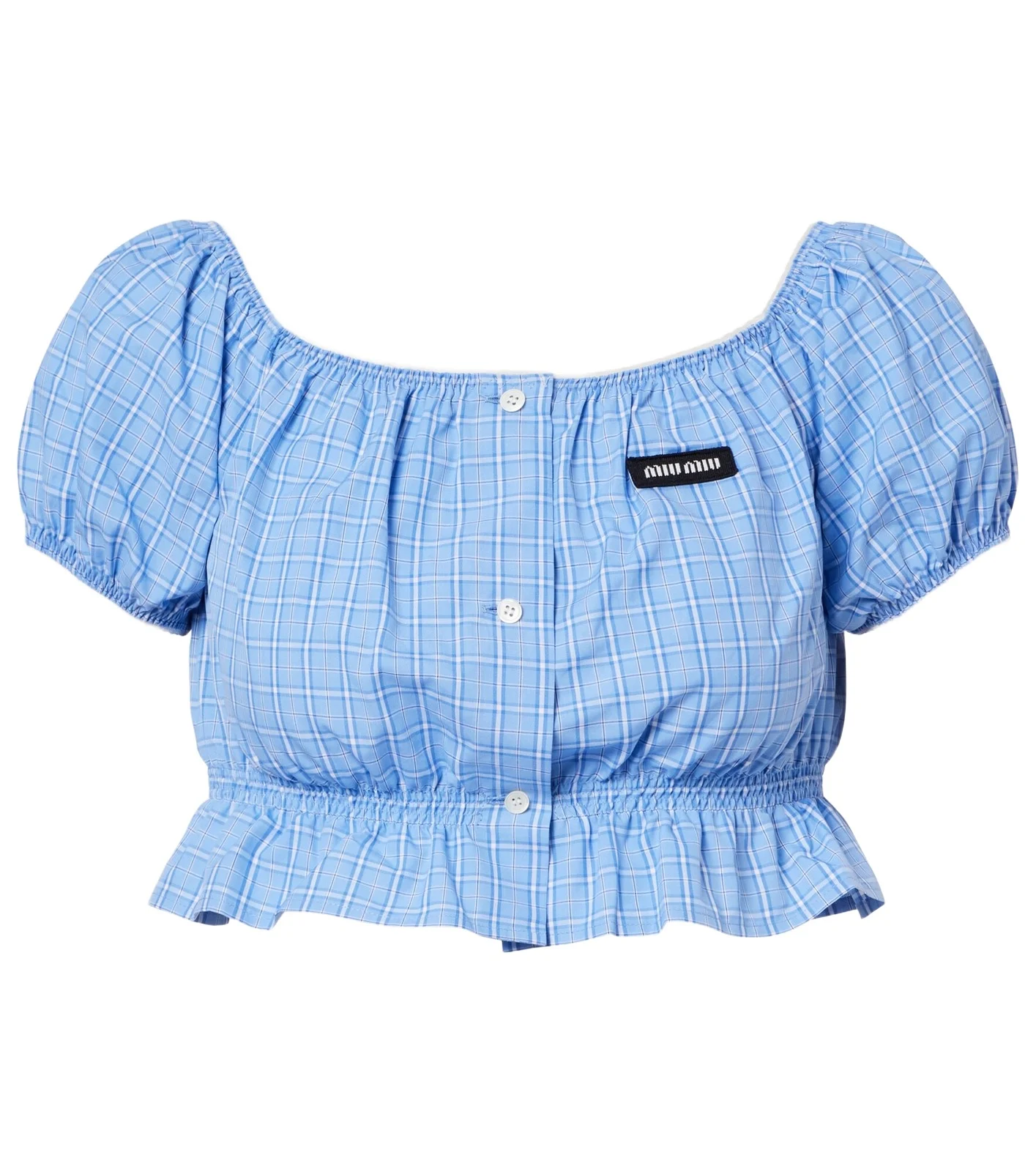 Checked cotton poplin crop top Checked cotton poplin crop top