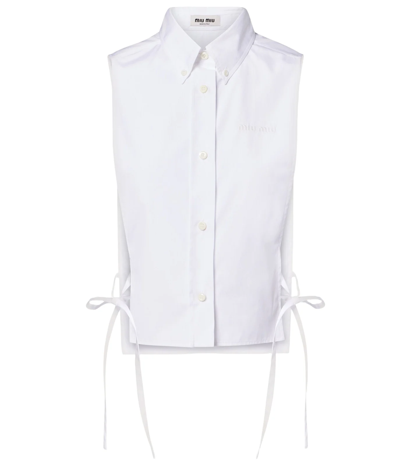 Miu Miu Cutout cotton poplin shirt