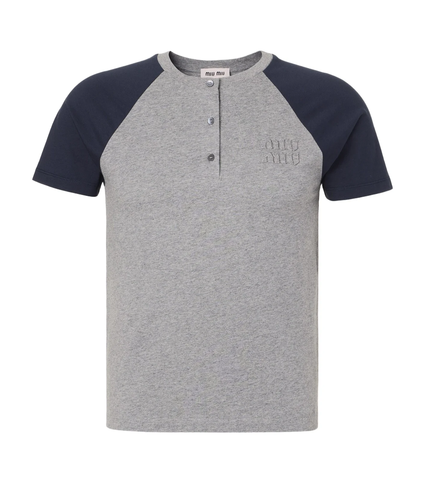 Miu Miu Logo cotton jersey Henley shirt