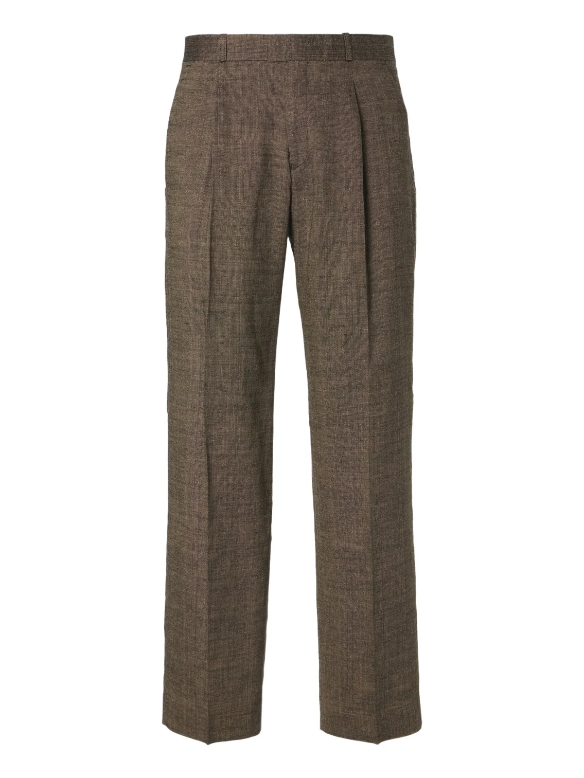 Slack linen, silk, and cotton straight pants