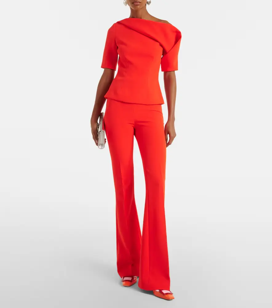 Safiyaa Alexa crêpe flared pants | Thumbnail 3 Safiyaa Alexa crêpe flared pants | Thumbnail 3