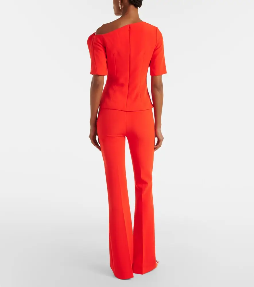 Safiyaa Alexa crêpe flared pants | Thumbnail 5 Safiyaa Alexa crêpe flared pants | Thumbnail 5