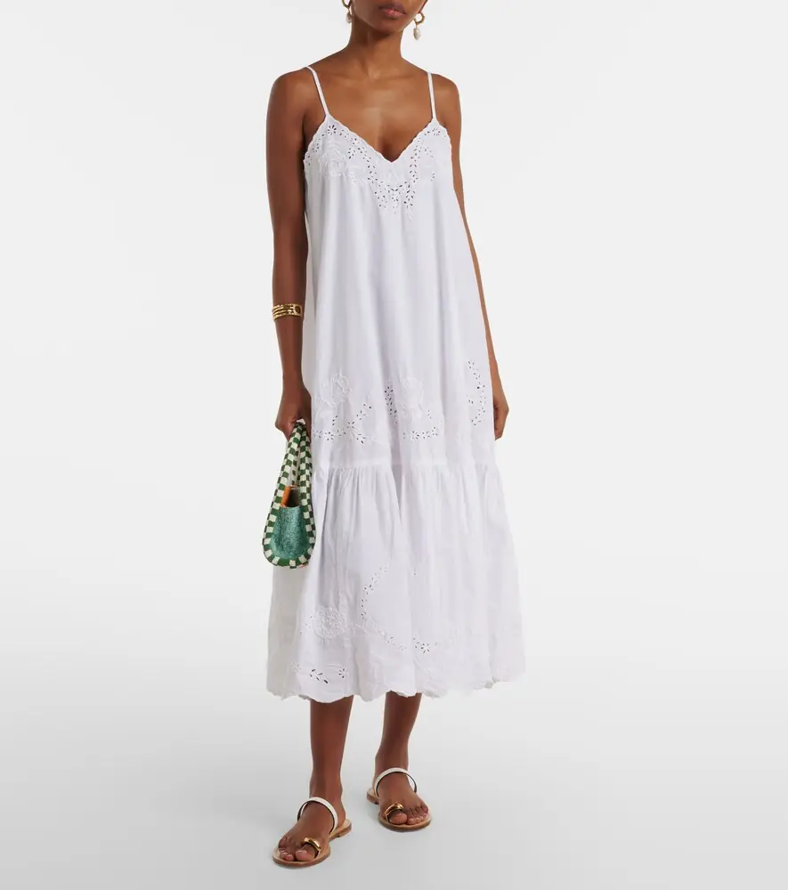 JULIET DUNN Broderie anglaise cotton midi dress | Thumbnail 6