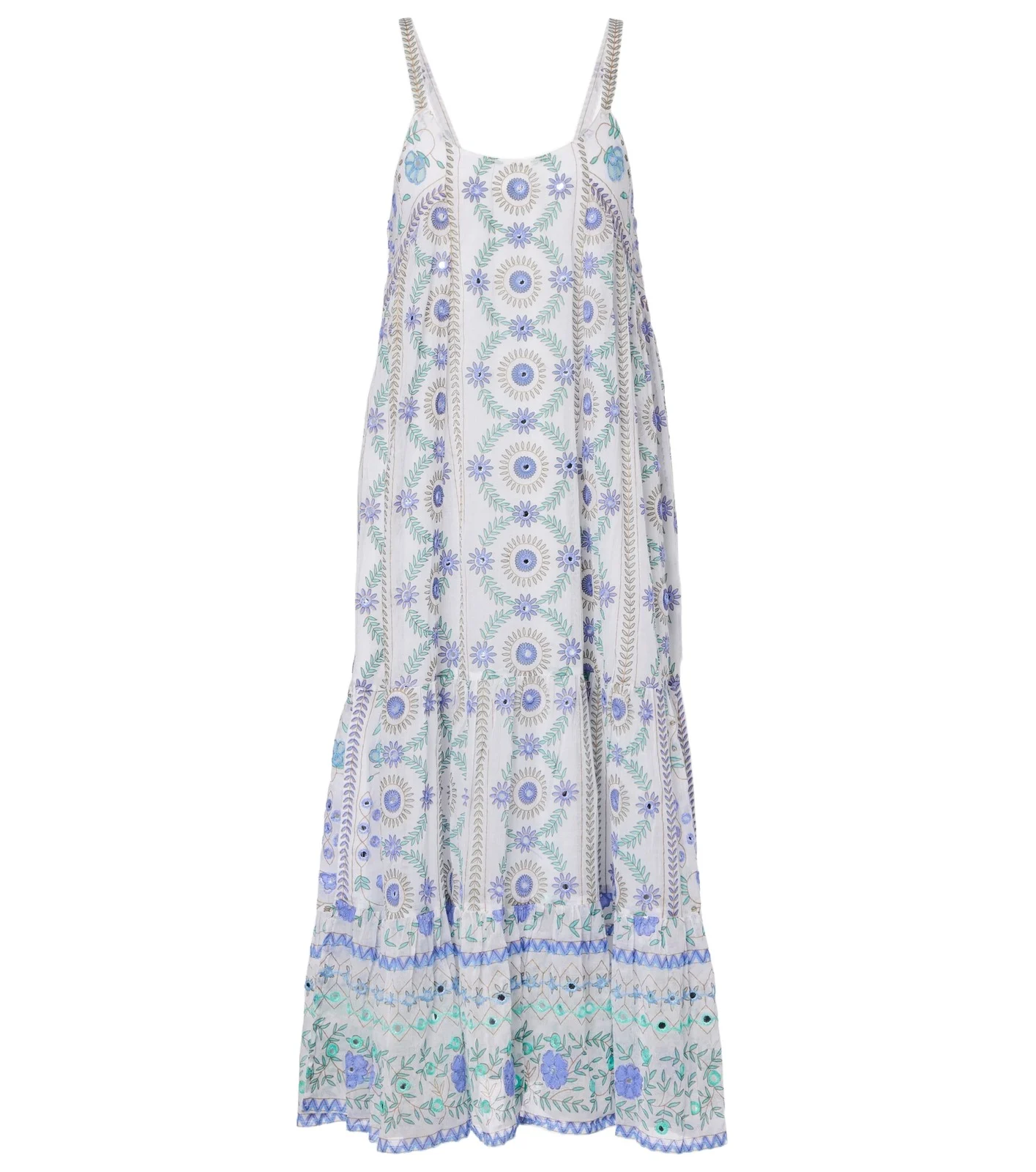 Embellished floral cotton midi dress Embellished floral cotton midi dress
