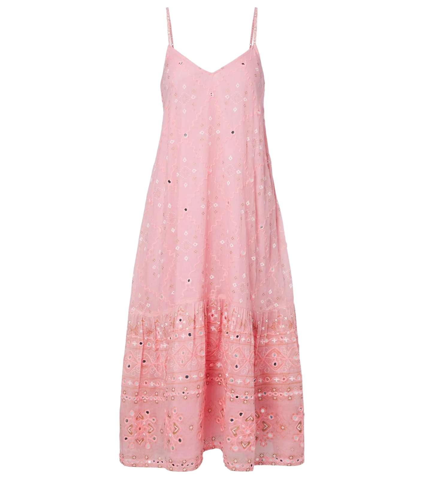 Embellished cotton midi dress