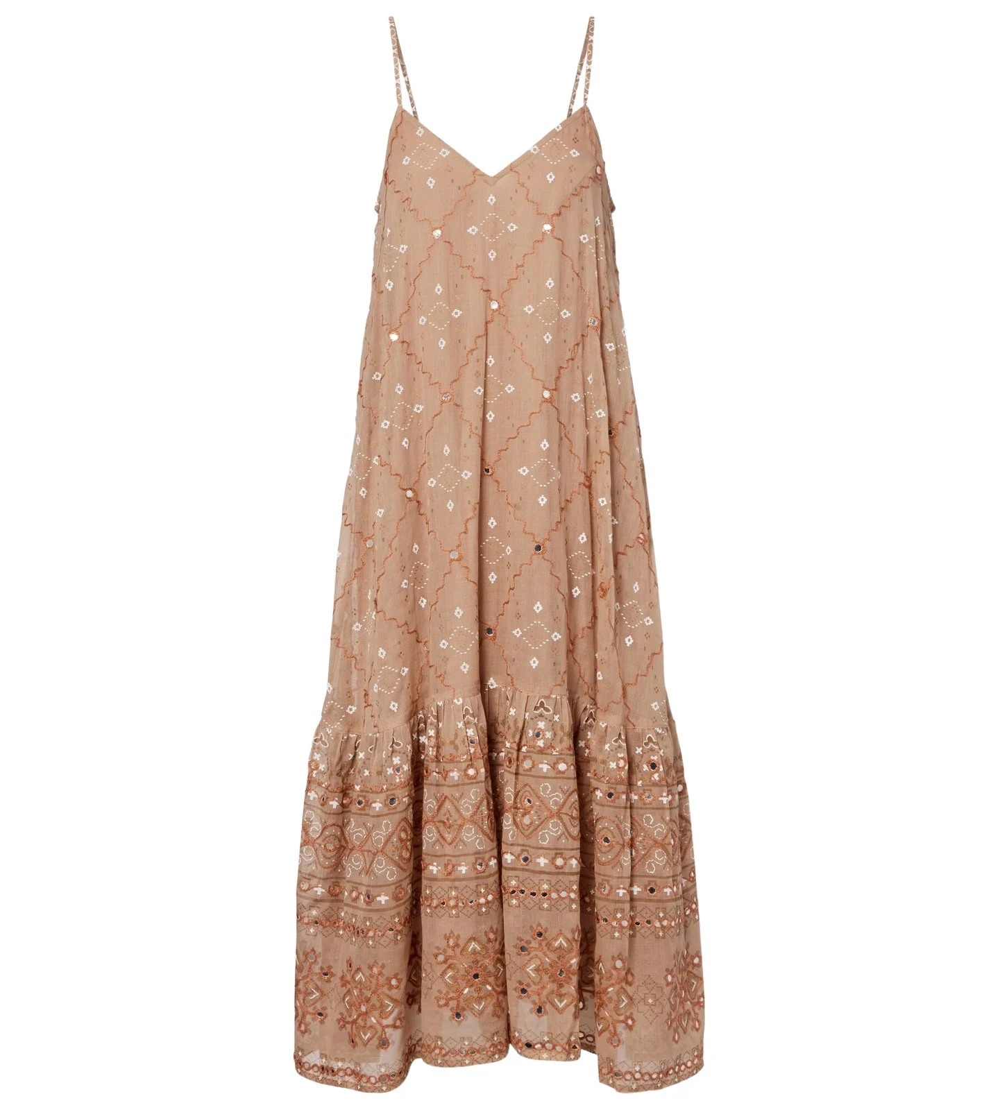 Embellished cotton midi dress Embellished cotton midi dress