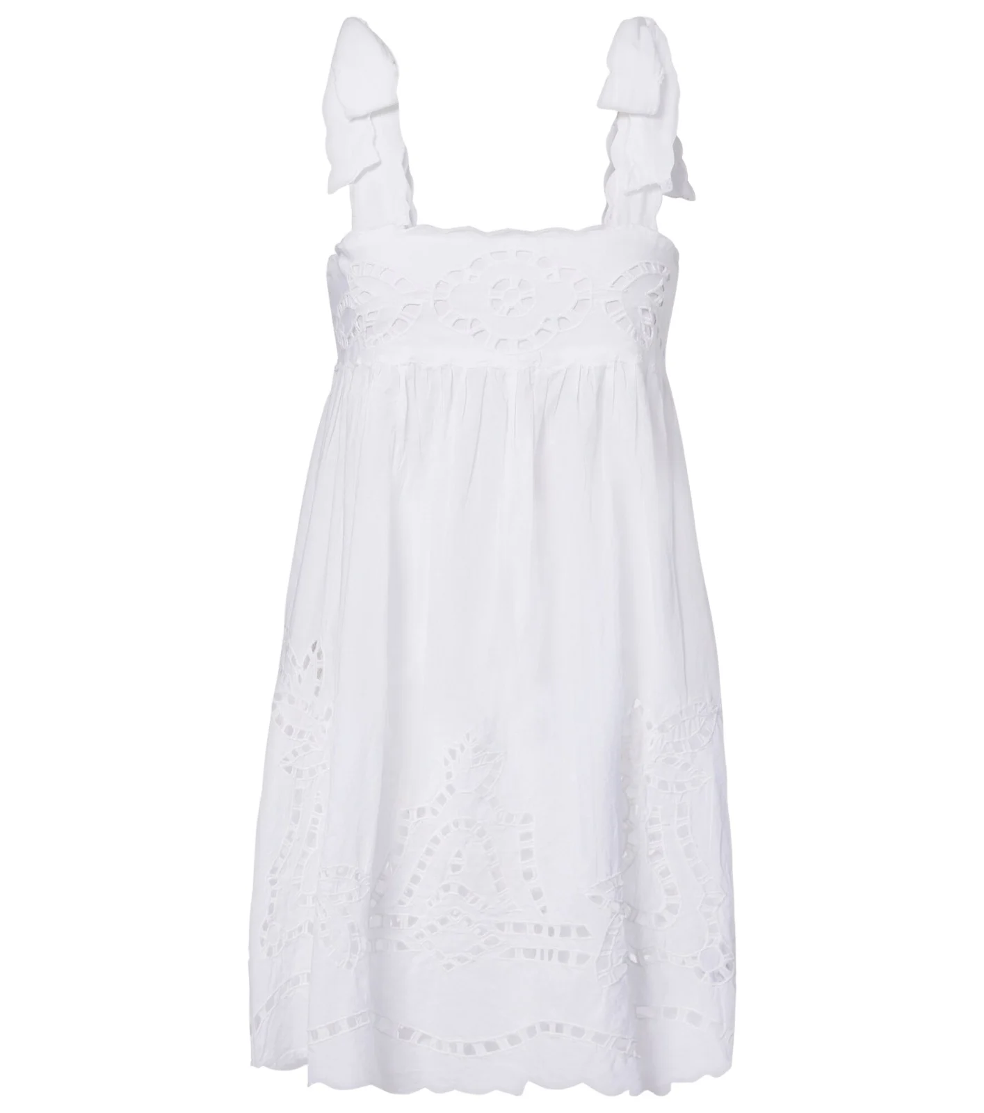 Broderie anglaise scalloped cotton minidress