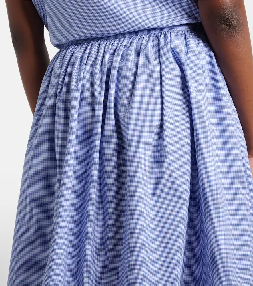 Miu Miu Gingham lace-trimmed cotton midi skirt | Thumbnail 6 Miu Miu Gingham lace-trimmed cotton midi skirt | Thumbnail 6
