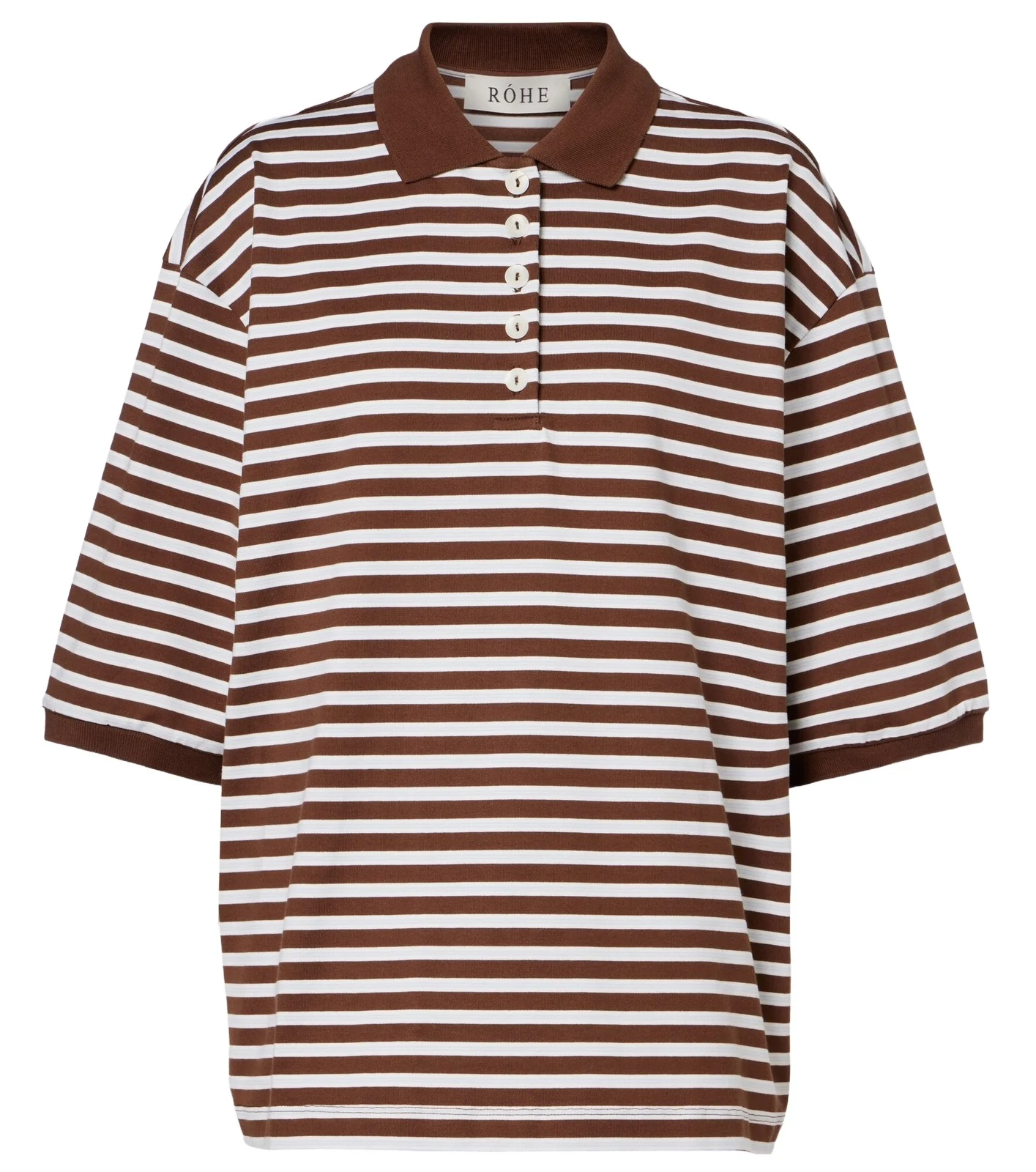 Róhe Striped oversized cotton polo shirt