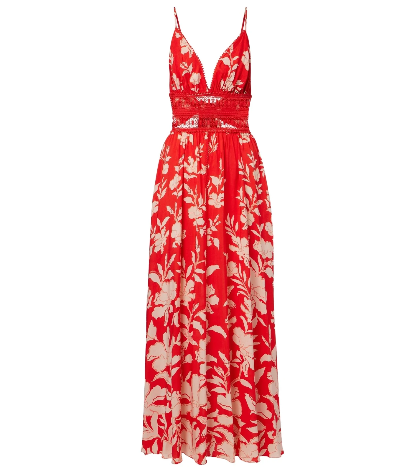 Poupette St Barth Havana crochet-trimmed floral maxi dress