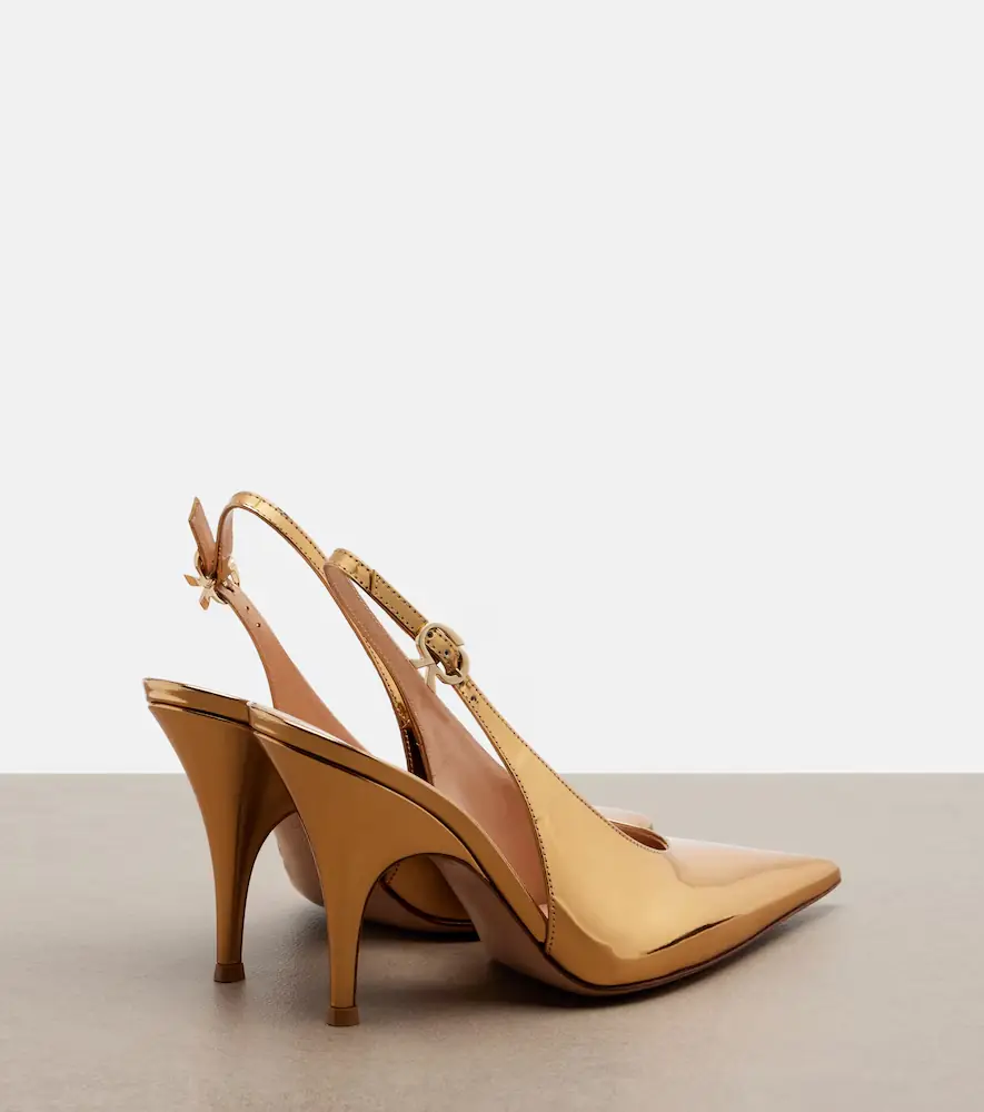 Gianvito Rossi Sofia metallic leather slingback pumps | Thumbnail 4