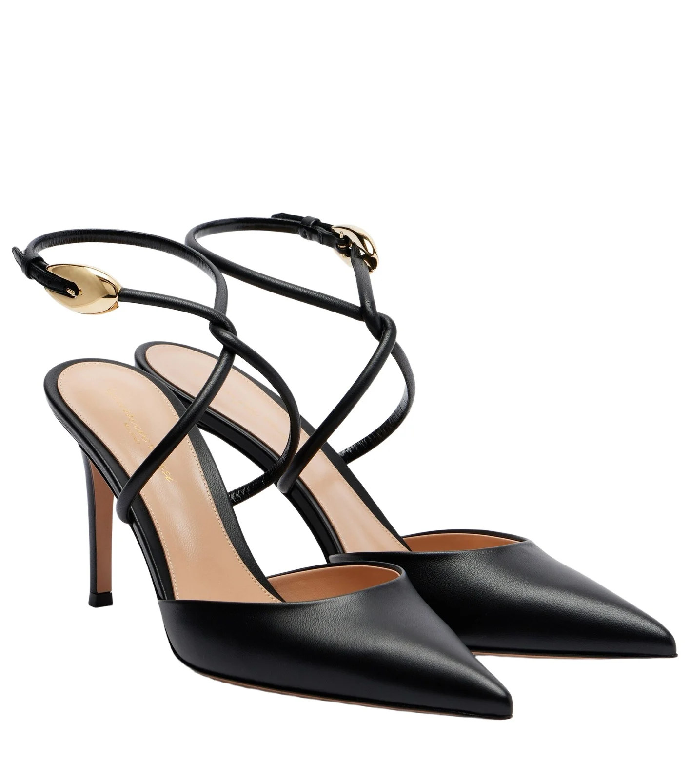 Leather slingback pumps