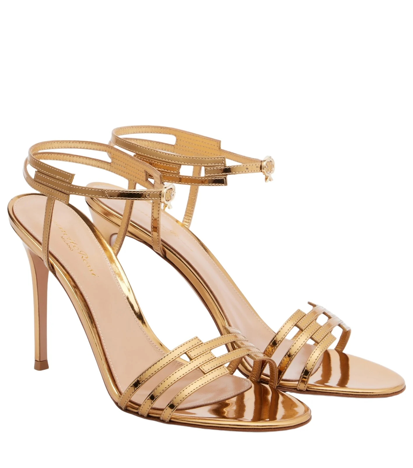 Metallic leather slingback sandals Metallic leather slingback sandals