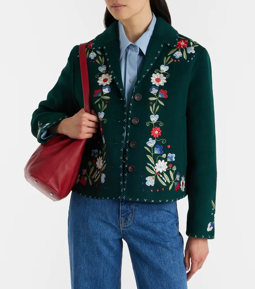 Rixo Jude embroidered floral wool-blend jacket | Thumbnail 2 Rixo Jude embroidered floral wool-blend jacket | Thumbnail 2