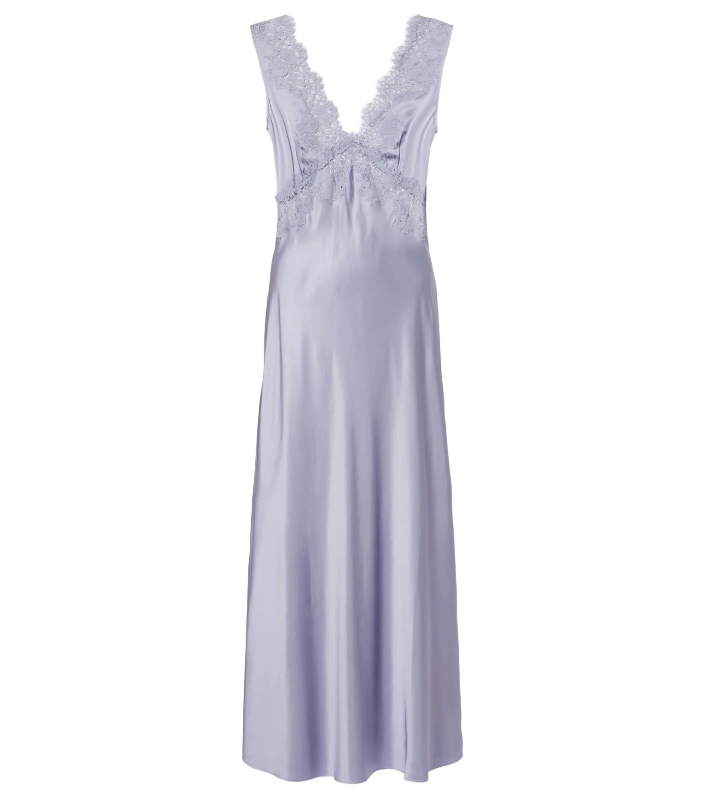 Lysandra lace-trimmed satin maxi dress Lysandra lace-trimmed satin maxi dress
