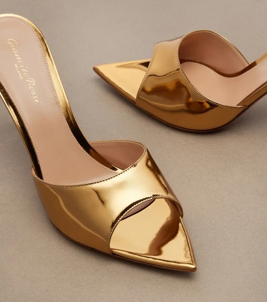 Gianvito Rossi Elle metallic leather mules | Thumbnail 3 Gianvito Rossi Elle metallic leather mules | Thumbnail 3